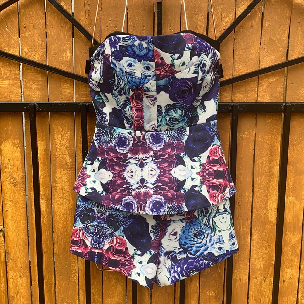 💜 Party romper with purple flowers 💜